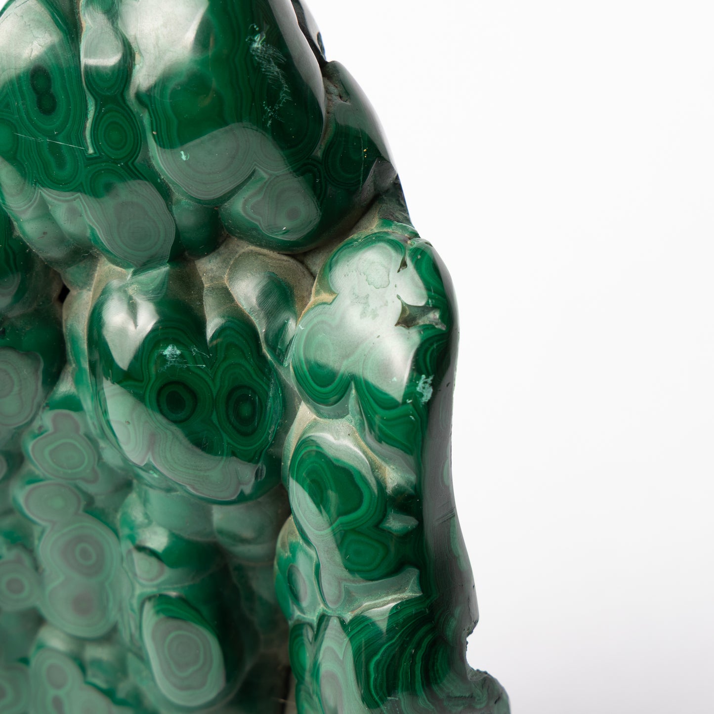 Polished Malachite With Flat Cut Base