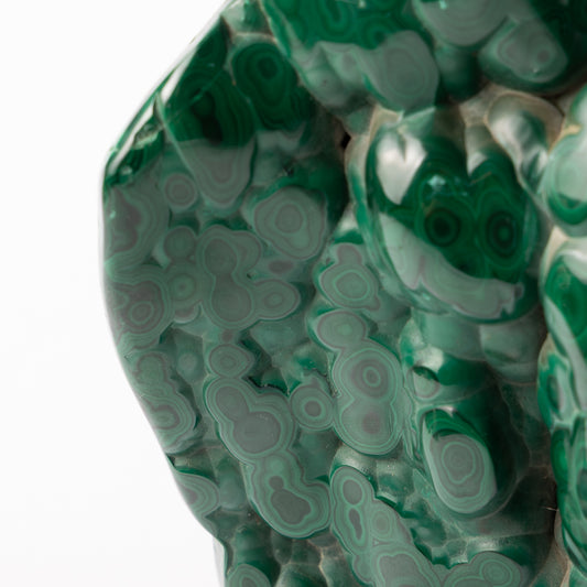 Polished Malachite With Flat Cut Base