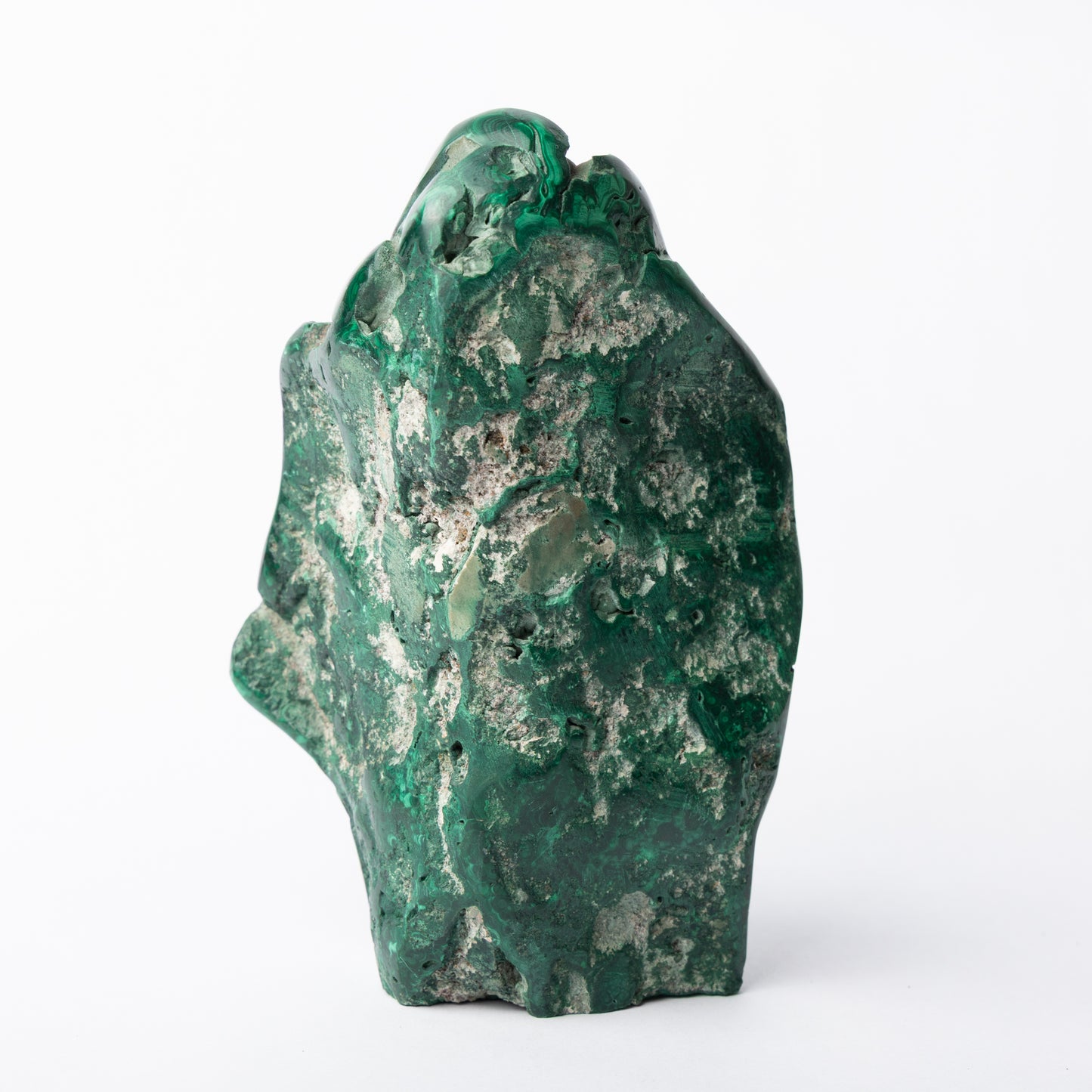 Polished Malachite With Flat Cut Base