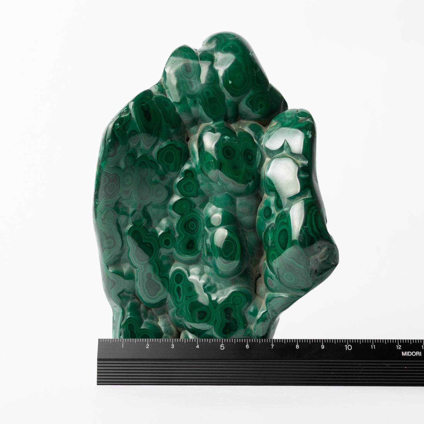 Polished Malachite With Flat Cut Base